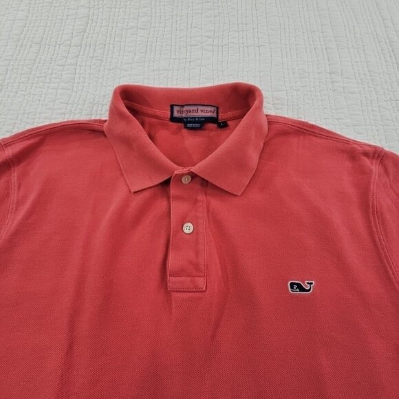 Vineyard Vines Polo Shirt Men’s L Coral Slim Fit Whale Stretch Classic Cotton - Picture 5 of 15